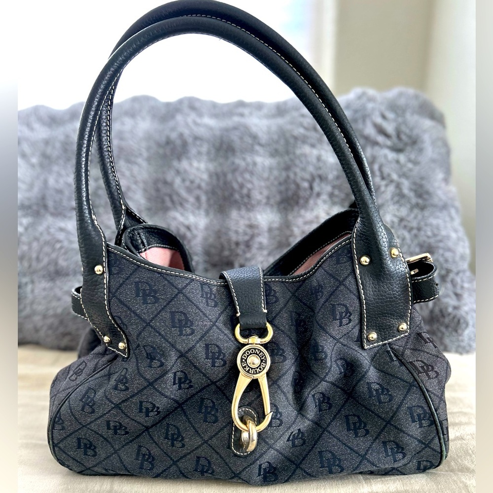 Dooney & Burke Inc. monogram canvas purse.